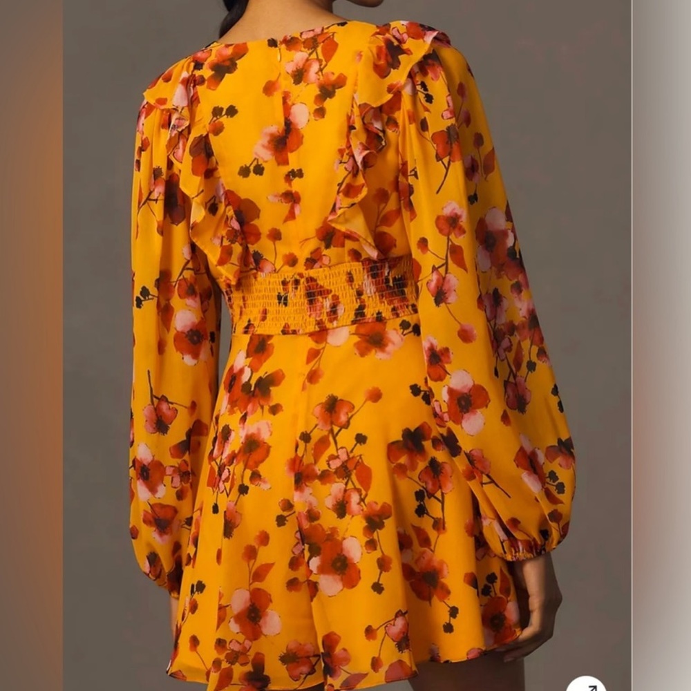 *Anthropologie Hutch Long Sleeve Deep V Romper - Picture 2 of 4